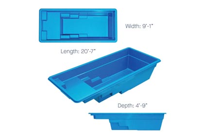 Latham Fiberglass Rectangular Shaped Pools Enchantment 9.21 