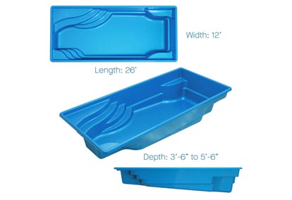 Latham Fiberglass Rectangular Shaped Pools Olympia 12 