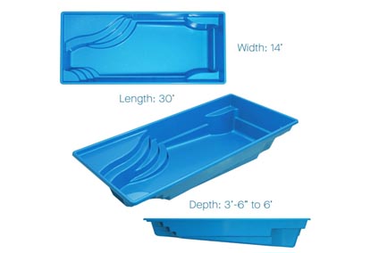 Latham Fiberglass Rectangular Shaped Pools Olympia 14 