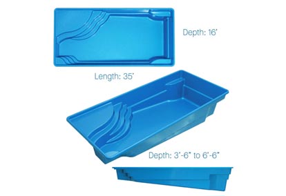 Latham Fiberglass Rectangular Shaped Pools Olympia 16 