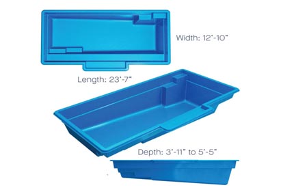 Latham Fiberglass Rectangular Shaped Pools Tuscan 13.24 