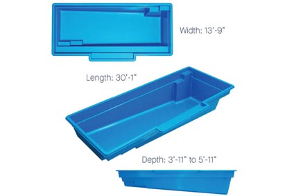 Latham Fiberglass Rectangular Shaped Pools Tuscan 14.30 